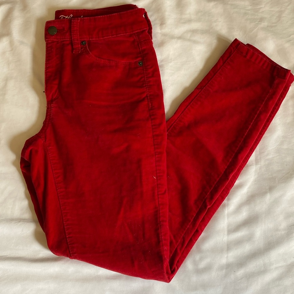 Red corduroy pants